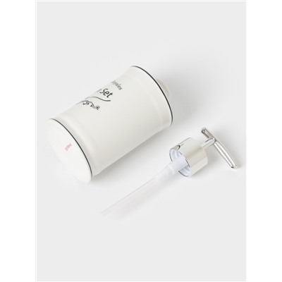 Аксессуары для кухни Доляна «Уют», 4 предмета, дозатор 300 мл, мыльница, подставка для губки, подставка для ложки, белые