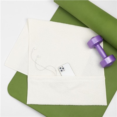 Полотенце махровое для тренировок LoveLife Active 50×100 см, 100% хлопок, 360 г/м², белое