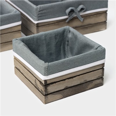 Корзины для хранения LaDо́m, 3 шт., ручной работы, квадрат