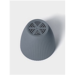 Горшок для цветов с поддоном Ribbed, пластиковый, 13.5×13.5×12 см, серый