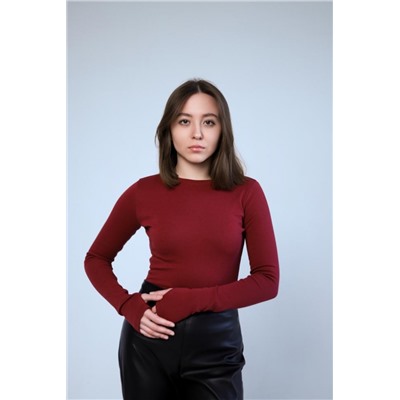 00001 лонгслив (Бордовый)