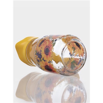 Набор для напитков «Подсолнух», 7 предметов: кувшин, 6 стаканов, стекло, прозрачный, жёлтый