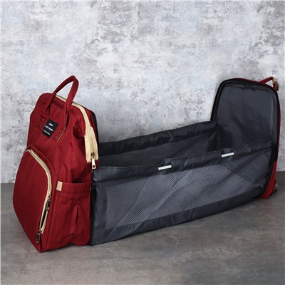 Рюкзак женский для мам, сумка на коляску для прогулок 31х20х40 см бордовая / MX-2 /трансформер