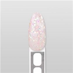 Полигель для наращивания «GLITTER», трехфазный, 30 мл, LED/UV, белый, розовый