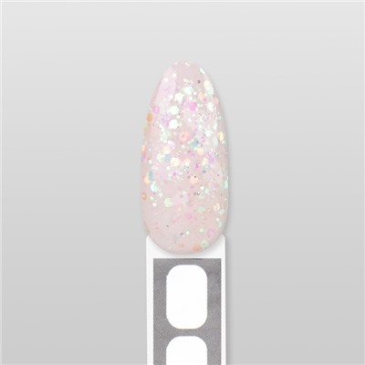 Полигель для наращивания «GLITTER», трехфазный, 30 мл, LED/UV, белый, розовый