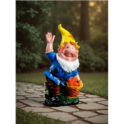 Садовая фигура из гипса «Гном с яблоками», 29×10×15 см
