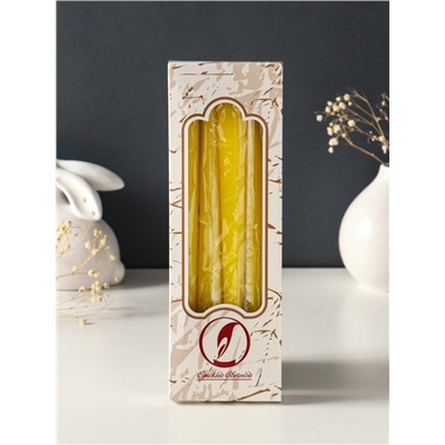 Набор свечей античных, 2.3×24.5 см, 5 ч, 55 г, 4 шт., жёлтый