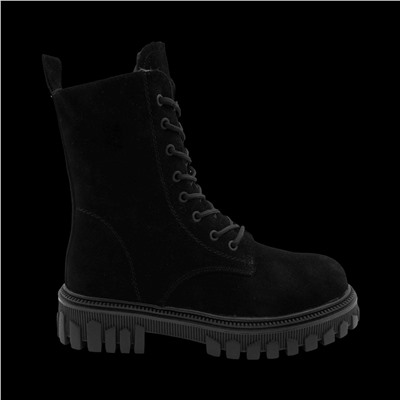 Ботинки из натуральной кожи на меху РМ-078-3 черные