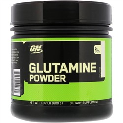 Optimum Nutrition, порошкообразный глютамин, без вкусовых добавок, 600 г (1,32 фунта)