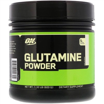Optimum Nutrition, порошкообразный глютамин, без вкусовых добавок, 600 г (1,32 фунта)