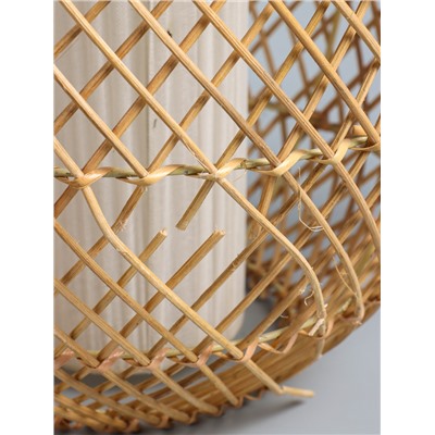 УЦЕНКА Светильник потолочный из ротанга «Объём» 1×120 Вт, Е27, 30×30×40 см