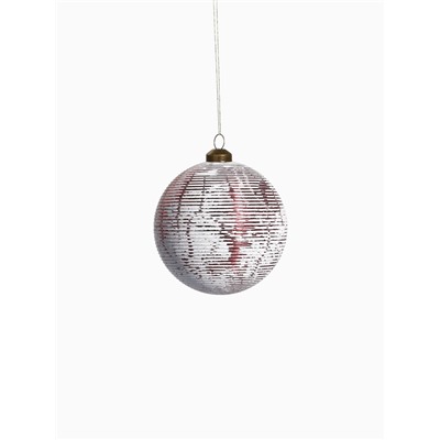 Набор ёлочных шаров «Вестон», 6 шт., d=8 см, веточки, бело-красный