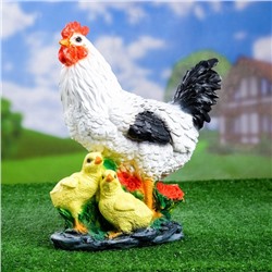 Садовая фигура из полистоуна «Курица с цыплятами», 33×17×25 см
