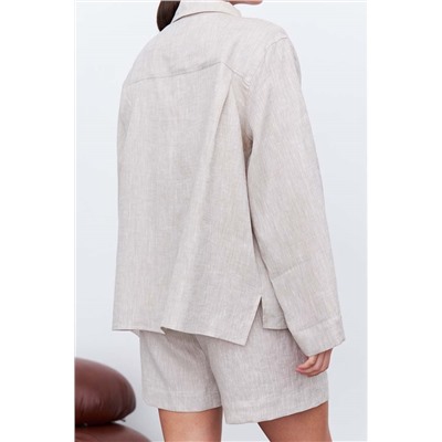 Рубашка короткая  S021_LBGE/Светло-бежевый