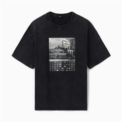 Футболка мужская MIST «Город» из вареного хлопка, черный, р-р M