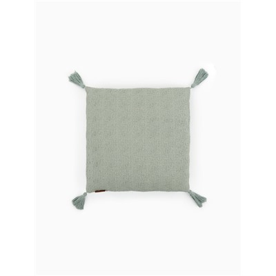 Наволочка декоративная с кисточками SL Home TASSEL, 45×45 см, оливковая