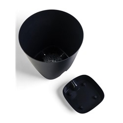 Горшок для цветов «Гранд», 4 л, d=19 см, h=20 см, пластиковый, с прикорневым поливом, графитовый