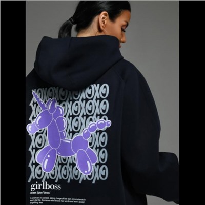 Худи женская Камелия (синий единорог)