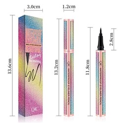 (ЗАМЯТА КОРОБКА) Стойкая подводка-фломастер в блестящем футляре QIC Waterproof Eyeliner