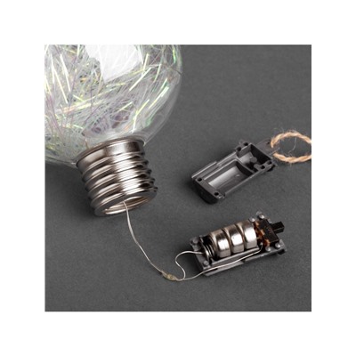 Набор ёлочных шаров «Мишура цветная тёплая», 3 шт., d=8 см, 5 LED, от батареек, свечение белое