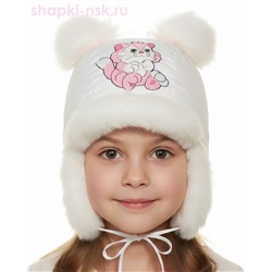 211-З Кошечка Ушанка для девочки (48-50)
