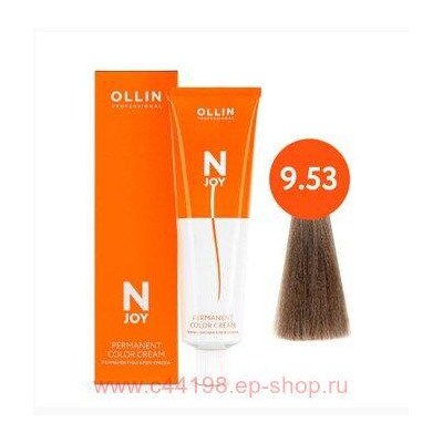 OLLIN "N-JOY" 9/53 – блондин махагоново-золотистый, перманентная крем-краска для волос 100мл