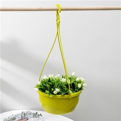 Кашпо для цветов подвесное с прикорневым поливом «Мальва», 4.7 л, цвет фисташковый