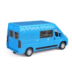 Машина металл Citroen Jumper Метрополитен 14 см, (двер, баг, синий) инер, в коробке