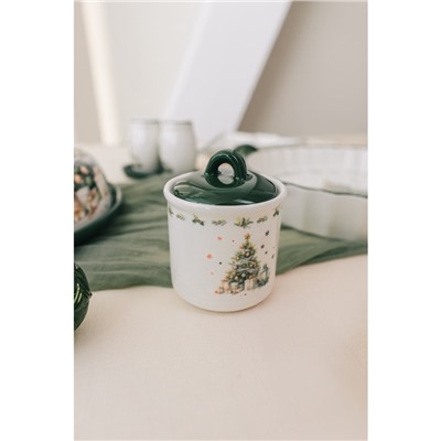 Сахарница новогодняя Доляна «Приближение чуда», 150 мл, керамика, белая