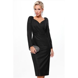 Платье черное с запахом