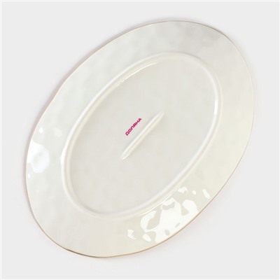 Блюдо Доляна «Космос», 30.5×21.7 см, фарфор, белое, красное