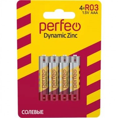 Элемент питания R03  4BL PERFEO Dynamic Zinc