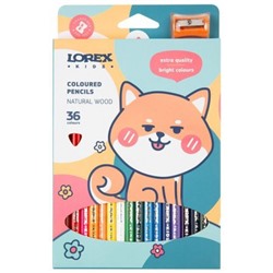 Карандаши 36цв "KIDS" трехгранные с точилкой LXKCPW-36 LOREX