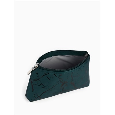 Набор простых косметичек на молниях 2 в 1, с рисунком, тёмно-зелёный