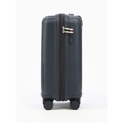 УЦЕНКА Чемодан 20", PP, 38*22*56, отд на молнии, код замок, 4 колеса, серый