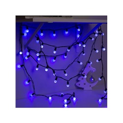 Гирлянда «Нить» 20 м с насадками «Шарики 1.5 см», IP44, тёмная нить, 200 LED, свечение синее, 8 режимов, 220 В