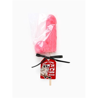 Леденец на палочке формовой «За вас с нами», вкус: клубника, 70 г