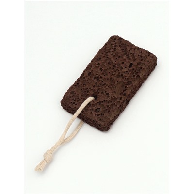 Натуральная пемза для педикюра, с подвесом, 10×6 см, в коробке, коричневая