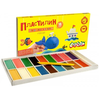 Пластилин  18цв 270 гр. ПКМ18-П Каляка-Маляка