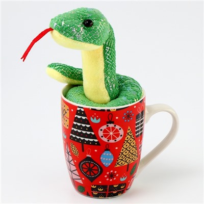 Подарочный набор новогодний «Исполнения желаний»: мягкая игрушка змея и кружка