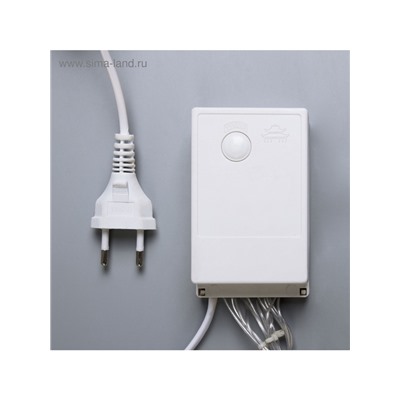 Гирлянда «Водопад» 2×1.5 м, IP44, прозрачная нить, 400 LED, свечение белое, 8 комбинаций режимов, 220 В