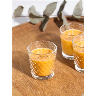 Ароматическая свеча в стакане, набор 3 шт., по 50 мл, 10 ч, 32 г, молоко-мёд