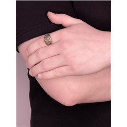 Печатка из серебра с лимонным золочением и чернением - Георгий Победоносец 925 пробы 1-028чз