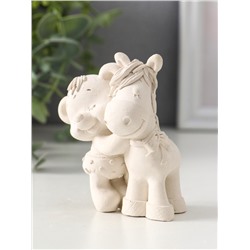 Фигурка «Мишка с лошадкой», 8.5×7×6 см, натуральный