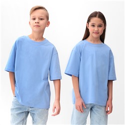 Футболка детская MINAKU: Basic line, голубая, рост 104 см