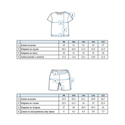 Комплект трикотажный для девочек: фуфайка (футболка), шорты
