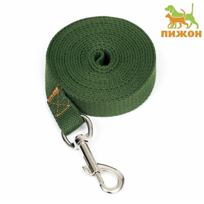 Брезентовый поводок, 3 м × 2 см, цвет хаки