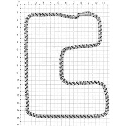 Цепь из серебра с чернением - Бисмарк, 65 см 925 пробы ЦРБ11065ч