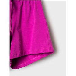 Комплект трикотажный для девочек: фуфайка (футболка), шорты