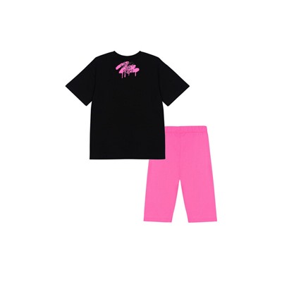 Комплект трикотажный для девочек: брюки (легинсы укороченные), фуфайка (футболка)